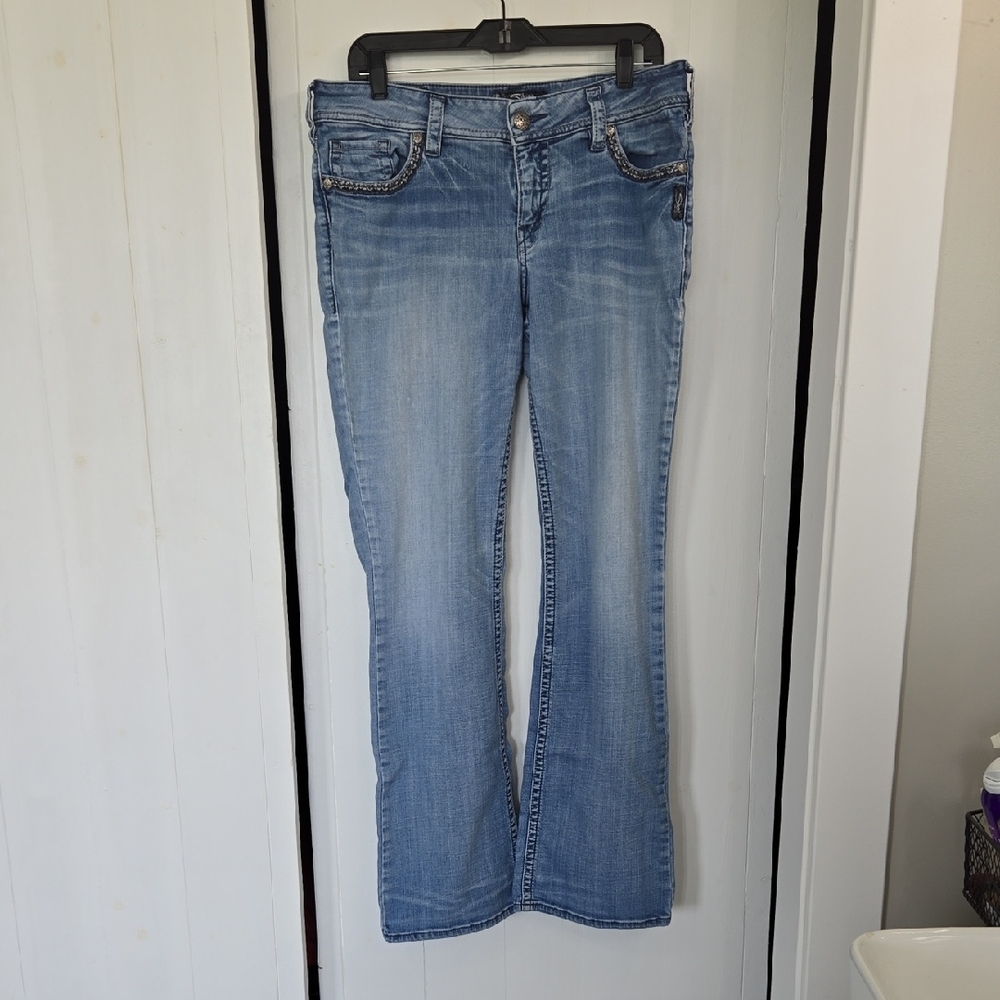Silver Suki Mid Slim Boot Super Stretch W34